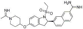 2-NaphthalenecarboxiMidaMide, 7-[(2R)-1-(ethylsulfonyl)-2,3-dihydro-5-[[1-(1-iMinoethyl)-4-piperidinyl]oxy]-1H-indol-2-yl]- Structure