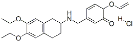 3-[[(6,7-diethoxytetralin-2-yl)amino]methyl]-6-ethenoxy-cyclohexa-2,4- dien-1-one hydrochloride Structure
