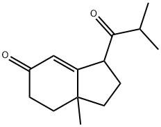 2,3,5,6,7,7a-Hexahydro-7a-methyl-3-(2-methyl-1-oxopropyl)-1H-inden-5-one 구조식 이미지