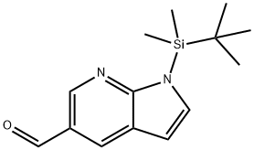 1H-Pyrrolo[2,3-b]pyridine-5-carboxaldehyde, 1-[(1,1-dimethylethyl)dimethylsilyl]- Structure