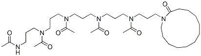 N-[3-[Acetyl[3-(acetylamino)propyl]amino]propyl]-N-[3-[acetyl[3-[acetyl[3-(2-oxoazacyclotridecan-1-yl)propyl]amino]propyl]amino]propyl]acetamide 구조식 이미지