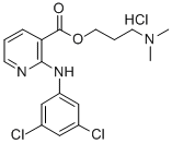 3-Pyridinecarboxylic acid, 2-((3,5-dichlorophenyl)amino)-, 3-(dimethyl amino)propyl ester, monohydrochloride Structure