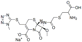 75498-96-3 (6R-(6-alpha,7-alpha))-7-((((2-Amino-2-carboxyethyl)thio)acetyl)amino)-7-methoxy-3-(((1-methyl-1H-tetrazol-5-yl)thio)methyl)-8-oxo-5-thia-1-azabicyclo(4.2.0)oct-2-ene-2-carboxylic acid monosodium salt