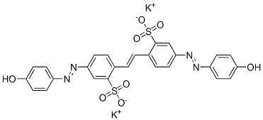 dipotassium 4,4'-bis[(4-hydroxyphenyl)azo]stilbene-2,2'-disulphonate Structure