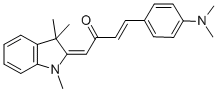 (1E,3E)-4-[4-(DIMETHYLAMINO)PHENYL]-1-(1,3,3-TRIMETHYL-1,3-DIHYDRO-2H-INDOL-2-YLIDENE)BUT-3-EN-2-ONE 구조식 이미지