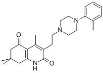 2,5(1H,6H)-Quinolinedione, 7,8-dihydro-3-(2-(4-(2-methylphenyl)-1-pipe razinyl)ethyl)-4,7,7-trimethyl- Structure