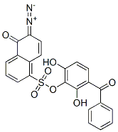 3-benzoyl-2,6-dihydroxyphenyl 6-diazo-5,6-dihydro-5-oxonaphthalene-1-sulphonate 구조식 이미지