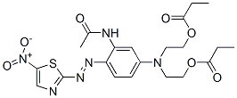 5-Nitro-2-[2-acetylamino-4-di(2-propionyloxyethyl)aminophenylazo]thiazole Structure