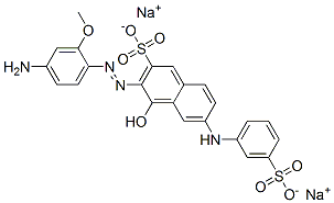 3-[(4-amino-2-methoxyphenyl)azo]-4-hydroxy-6-[(3-sulphophenyl)amino]naphthalene-2-sulphonic acid, sodium salt 구조식 이미지