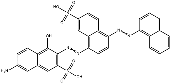 7-Amino-4-hydroxy-3-[[4-(1-naphtylazo)-7-sulfo-1-naphtyl]azo]-2-naphthalenesulfonic acid 구조식 이미지