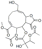 5-Acetoxy-4-(3-acetoxy-2-hydroxy-2-methyl-1-oxobutoxy)-2,3,3a,4,5,8,9,11a-octahydro-10-hydroxymethyl-3-methylene-2-oxocyclodeca[b]furan-6-carboxylic acid methyl ester 구조식 이미지