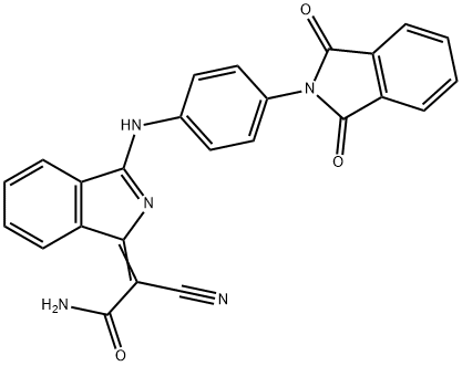 2-cyano-2-[3-[[4-(1,3-dihydro-1,3-dioxo-2H-isoindol-2-yl)phenyl]amino]-1H-isoindol-1-ylidene]acetamide Structure
