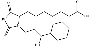 3-(3-cyclohexyl-3-hydroxypropyl)-2,5-dioxoimidazolidine-4-heptanoic acid 구조식 이미지