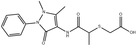 ({2-[(1,5-dimethyl-3-oxo-2-phenyl-2,3-dihydro-1H-pyrazol-4-yl)amino]-1-methyl-2-oxoethyl}thio)acetic acid Structure