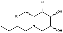 3,4,5-Piperidinetriol, 1-butyl-2-(hydroxymethyl)-, (2R,3S,4R,5R)- (9CI) Structure