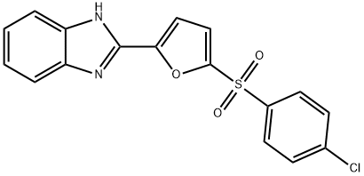 1H-Benzimidazole, 2-(5-((4-chlorophenyl)sulfonyl)-2-furanyl)- 구조식 이미지