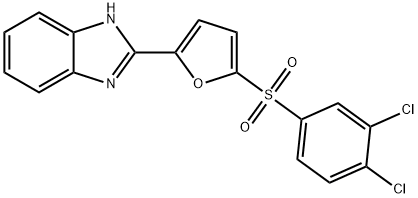 1H-Benzimidazole, 2-(5-((3,4-dichlorophenyl)sulfonyl)-2-furanyl)- 구조식 이미지