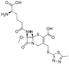 (7S)-7-[[(R)-5-Amino-5-carboxy-1-oxopentyl]amino]-7-methoxy-3-[[(5-methyl-1,3,4-thiadiazol-2-yl)thio]methyl]cepham-3-ene-4-carboxylic acid 구조식 이미지