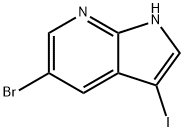 5-브로모-3-요오도-1H-피롤로[2,3-B]피리딘 구조식 이미지