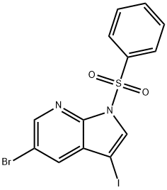 1H-Pyrrolo[2,3-b]pyridine, 5-broMo-3-iodo-1-(phenylsulfonyl)- Structure
