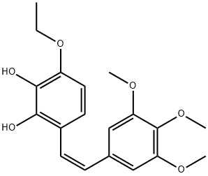 (Z)-3-Ethoxy-6-(3,4,5-Trimethoxystyryl)Benzene-1,2-Diol 구조식 이미지