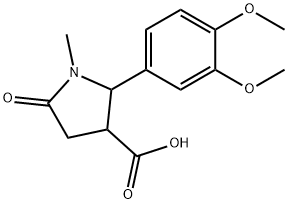 2-(3,4-DIMETHOXYPHENYL)-1-METHYL-5-OXO-3-PYRROLIDINECARBOXYLIC ACID 구조식 이미지