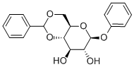 (-)-(4,6-O-BENZYLIDENE)PHENYL-BETA-D-글루코피라노사이드 구조식 이미지