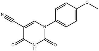 1-(4-METHOXYPHENYL)-2,4-DIOXO-1,2,3,4-TETRAHYDRO-5-PYRIMIDINECARBONITRILE 구조식 이미지