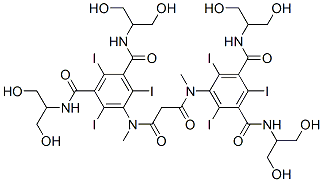 5,5'-[(1,3-Dioxo-1,3-propanediyl)bis(methylimino)]bis[N,N'-bis[2-hydroxy-1-(hydroxymethyl)ethyl]-2,4,6-triiodo-1,3-benzenedicarboxamide] Structure