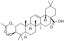 (2α,3β)- 2-(Acetyloxy)-3-hydroxy- olean-12-en-28-oic acid 구조식 이미지