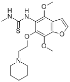 Urea, 1-(4,7-dimethoxy-6-(2-piperidinoethoxy)-5-benzofuranyl)-3-methyl -2-thio- 구조식 이미지