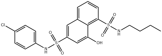 N1-butyl-N6-(4-chlorophenyl)-8-hydroxynaphthalene-1,6-disulphonamide Structure