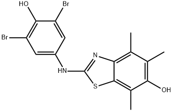6-Benzothiazolol,  2-[(3,5-dibromo-4-hydroxyphenyl)amino]-4,5,7-trimethyl- 구조식 이미지