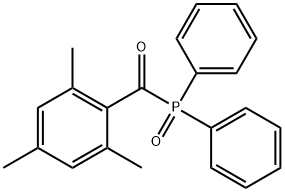 산화 디페닐(2,4,6-트리메틸벤조일)포스핀 구조식 이미지
