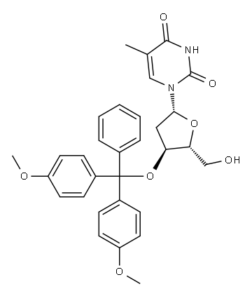 3'-O-(4,4'-dimethoxytrityl)-thymidine 구조식 이미지