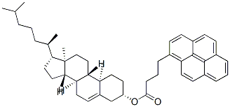 [(3S,8S,9S,10R,13R,14S,17R)-10,13-dimethyl-17-[(2R)-6-methylheptan-2-yl]-2,3,4,7,8,9,11,12,14,15,16,17-dodecahydro-1H-cyclopenta[a]phenanthren-3-yl] 4-pyren-1-ylbutanoate 구조식 이미지
