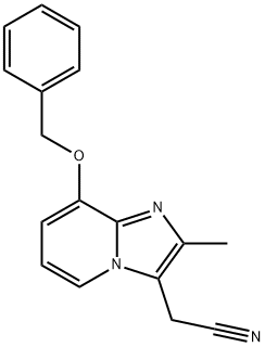 2-METHYL-8-(PHENYLMETHOXY)IMIDAZO[1,2-A]PYRIDINE-3-ACETONITRILE 구조식 이미지