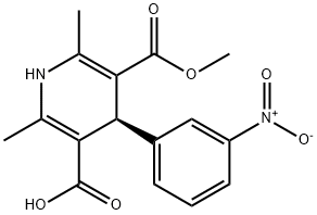 (S)-(+)-1,4-Dihydro-2,6-dimethyl-4-(3-nitrophenyl)-3,5-pyridinedicarboxylic Acid Monomethyl Ester Structure
