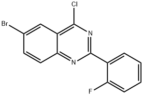 6-BROMO-4-CHLORO-2-(2-FLUORO-PHENYL)-QUINAZOLINE 구조식 이미지
