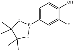 2-FLUORO-4-(4,4,5,5-TETRAMETHYL-1,3,2-DIOXABOROLAN-2-YL)PHENOL 구조식 이미지