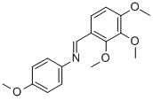 BENZENAMINE, 4-METHOXY-N-[(2,3,4-TRIMETHOXYPHENYL)METHYLENE]- Structure
