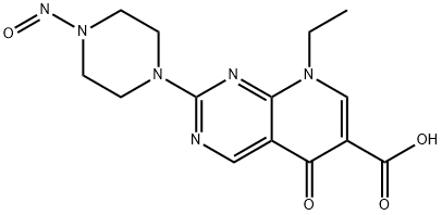 8-Ethyl-5,8-dihydro-2-(4-nitrosopiperazin-1-yl)-5-oxopyrido[2,3-d]pyrimidine-6-carboxylic acid 구조식 이미지