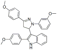 2-(4-methoxyphenyl)-3-[2-(3-methoxyphenyl)-5-(4-methoxyphenyl)-3,4-dih ydropyrazol-3-yl]-1H-indole 구조식 이미지