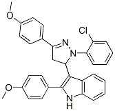 3-[2-(2-chlorophenyl)-5-(4-methoxyphenyl)-3,4-dihydropyrazol-3-yl]-2-( 4-methoxyphenyl)-1H-indole 구조식 이미지