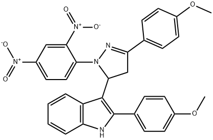 1H-Indole, 3-(4,5-dihydro-1-(2,4-dinitrophenyl)-3-(4-methoxyphenyl)-1H -pyrazol-5-yl)-2-(4-methoxyphenyl)- Structure