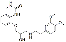 N-[2-[3-(3,4-디메톡시페네틸아미노)-2-히드록시프로폭시]페닐]-N'-메틸우레아 구조식 이미지