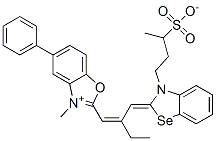 3-methyl-5-phenyl-2-[2-[[3-(3-sulphonatobutyl)-3H-benzoselenazol-2-ylidene]methyl]but-1-enyl]benzoxazolium Structure