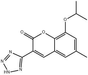 2H-1-Benzopyran-2-one, 6-methyl-8-(1-methylethoxy)-3-(1H-tetrazol-5-yl )- 구조식 이미지