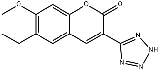 2H-1-Benzopyran-2-one, 6-ethyl-7-methoxy-3-(1H-tetrazol-5-yl)- Structure