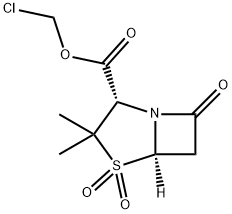 chloromethyl (2S-cis)-3,3-dimethyl-7-oxo-4-thia-1-azabicyclo[3.2.0]heptane-2-carboxylate 4,4-dioxide 구조식 이미지